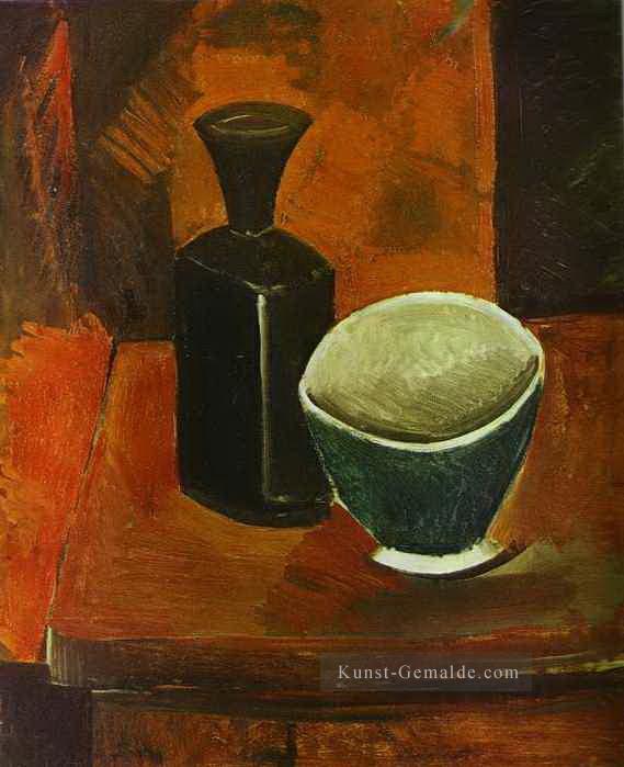 Grüne Schale und schwarze Flasche 1908 Kubismus Pablo Picasso Ölgemälde